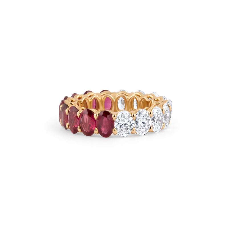 Oval Ruby and Diamond Eternity Band | 7.47tw