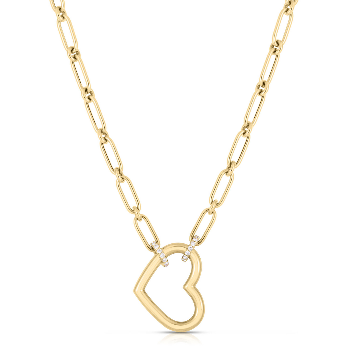 Cialoma Dangle Diamond Accent Open Heart Necklace | .09tw