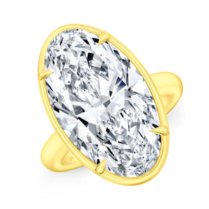 Bezel Set Moval Cut Diamond Ring | 5.01ct