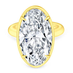 Bezel Set Moval Cut Diamond Ring | 5.01ct