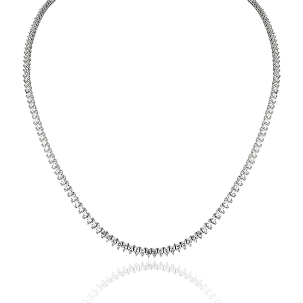 Round Diamond Tennis Necklace | 5.67tw