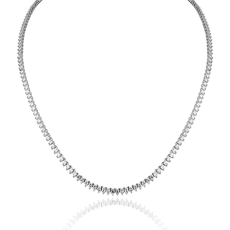 Round Diamond Tennis Necklace | 5.67tw