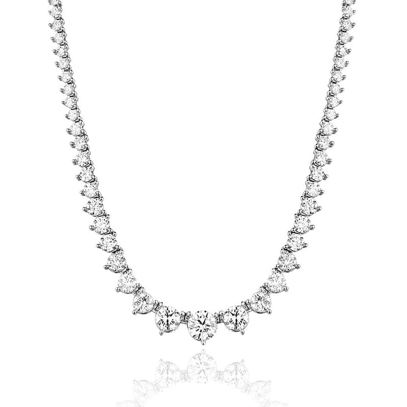 Graduated Round Diamond Tennis Necklace | 10.76tw