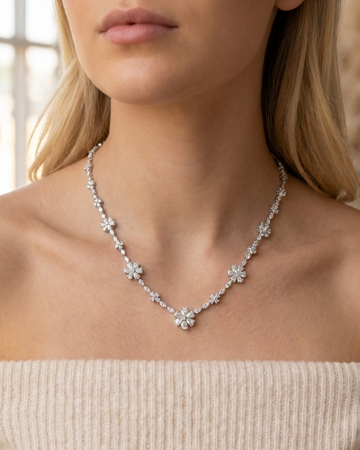 Diamond Flower Necklace | 14.52tw