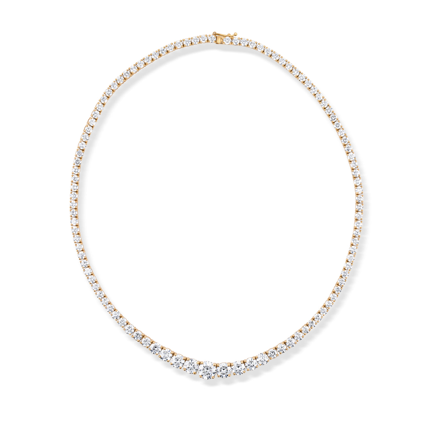 Graduated Round Brilliant Diamond Tennis Necklace | 25.21tw