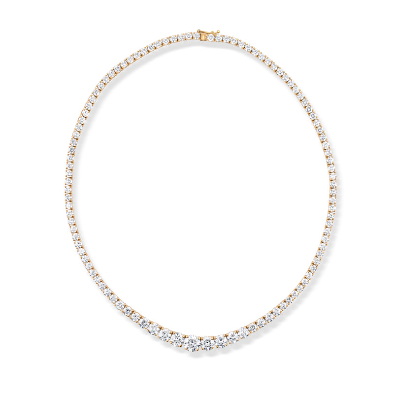 Graduated Round Brilliant Diamond Tennis Necklace | 25.21tw