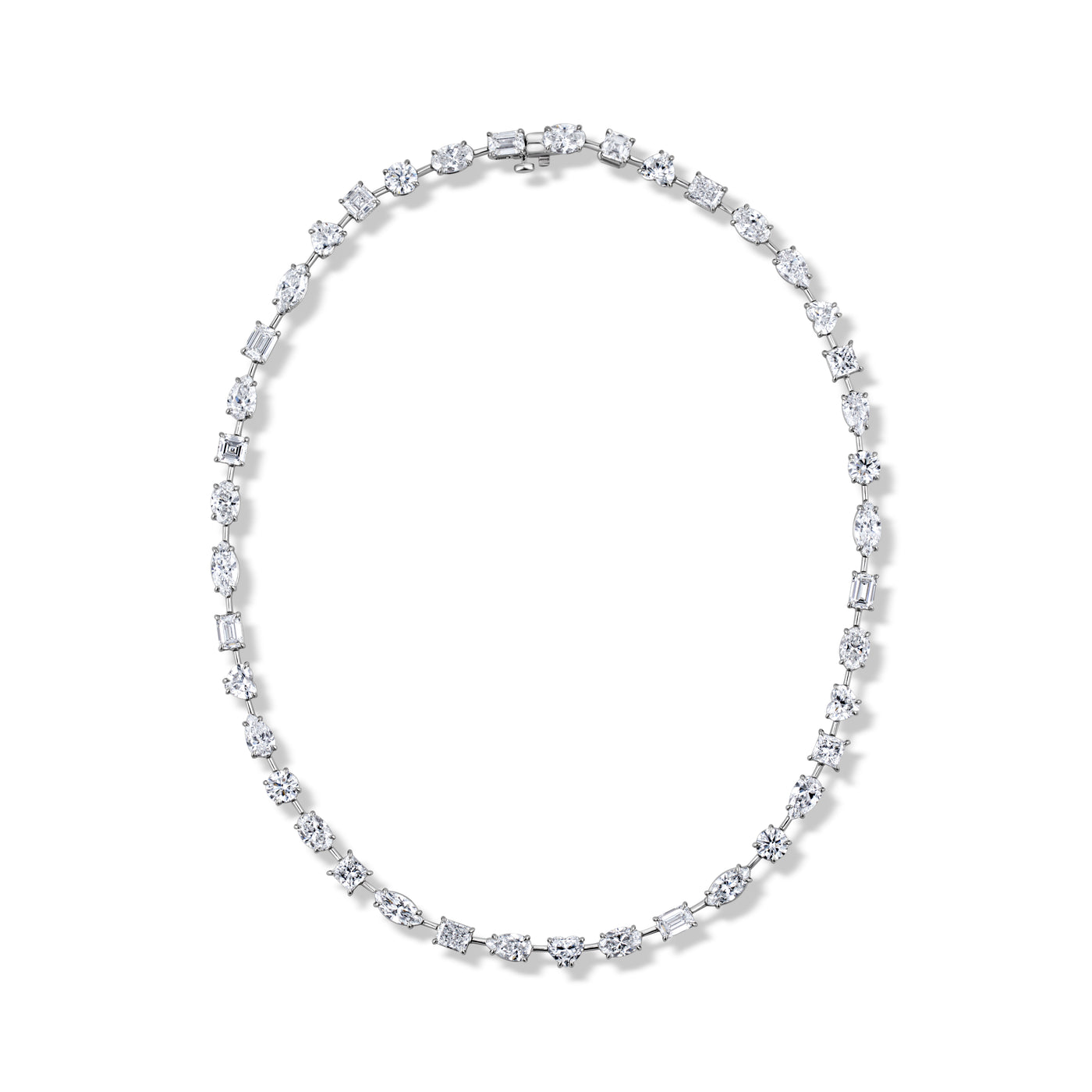 Mixed Shape Bar Tennis Necklace | 29.61tw