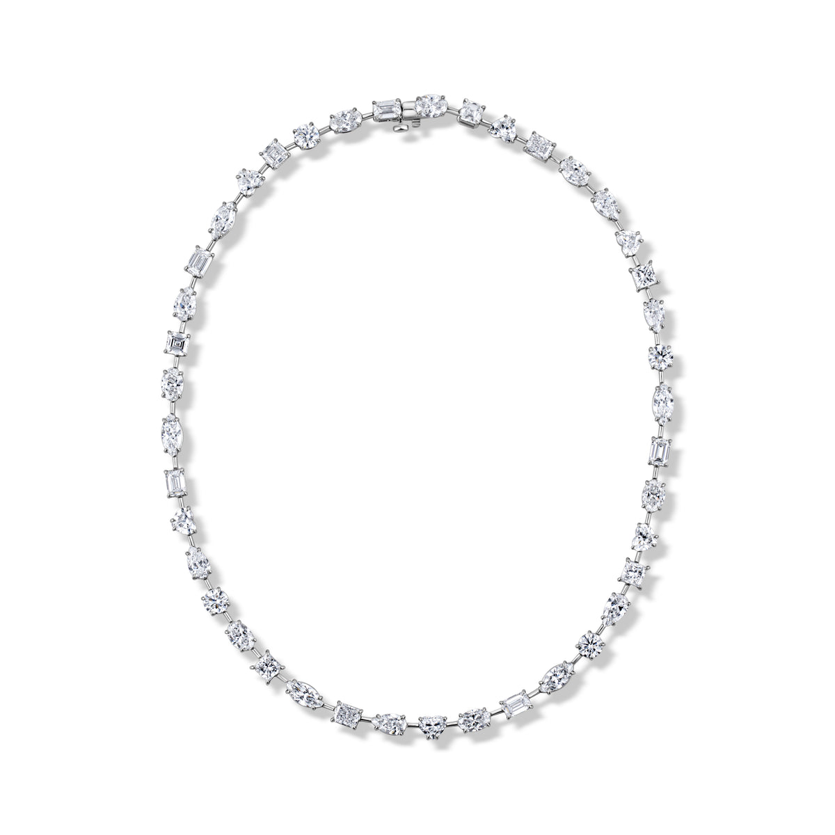 Mixed Shape Bar Tennis Necklace | 29.61tw