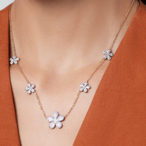 Five Forget-Me-Not Diamond Necklace