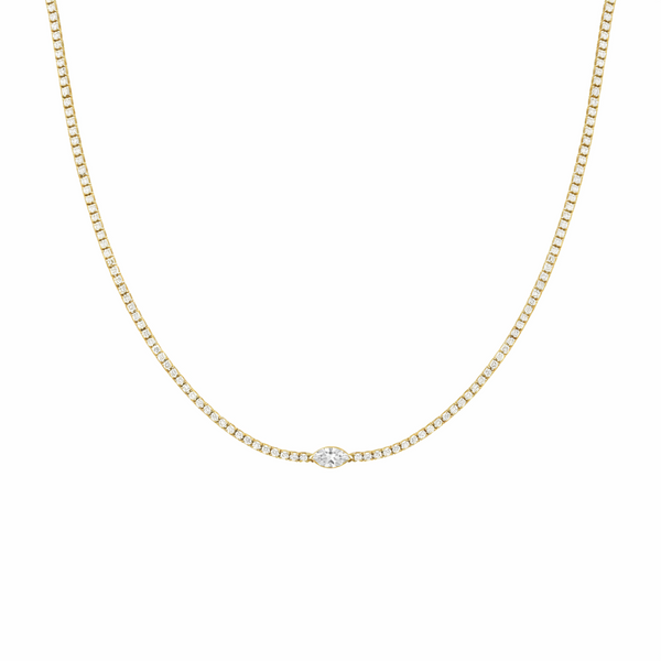 Marquise Center Diamond Tennis Necklace | 5.75tw