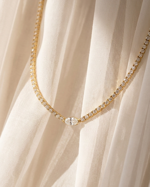 Marquise Center Diamond Tennis Necklace | 5.75tw