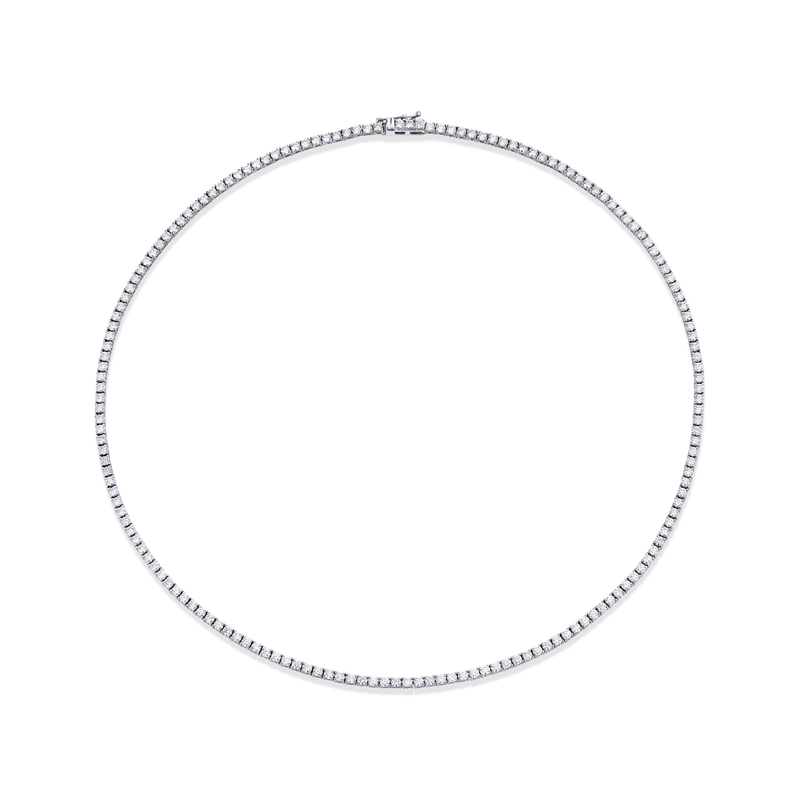 Round Diamond Tennis Necklace | 7.02tw