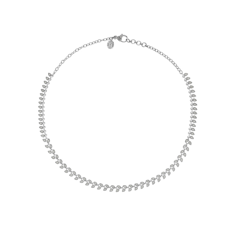 Two Row Diamond Leaf Choker | 1.87tw