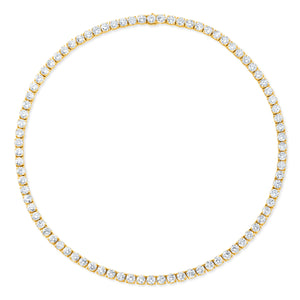 Round Brilliant Diamond Tennis Necklace