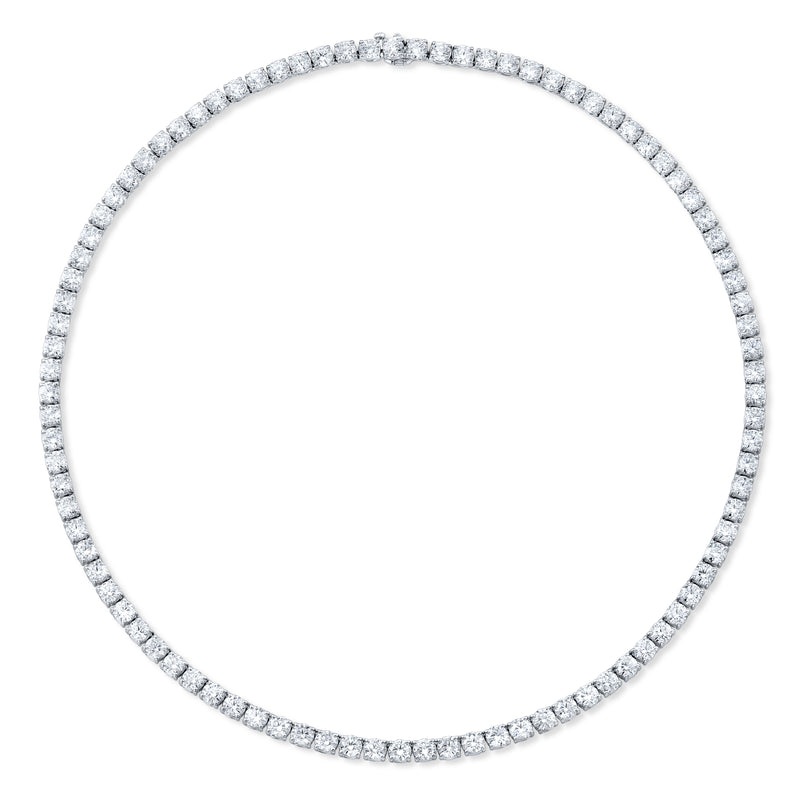 Round Brilliant Diamond Tennis Necklace | 20.70tw