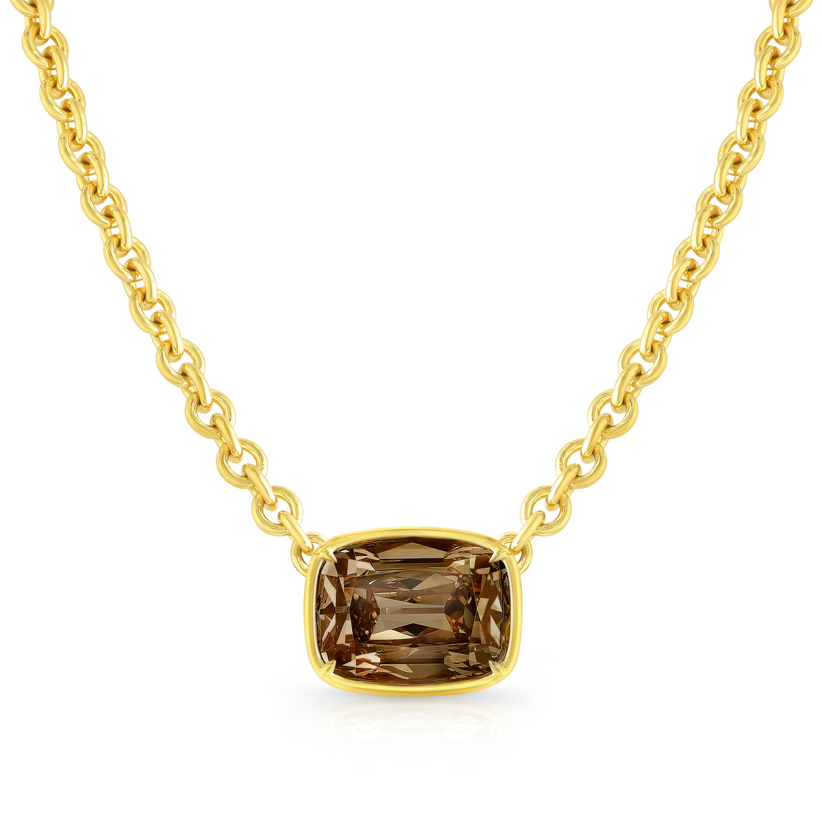 East-West Illusion Bezel Oval Modified Diamond Pendant | 13.05ct
