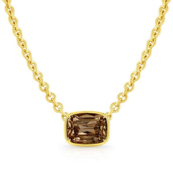 East-West Illusion Bezel Oval Modified Diamond Pendant | 13.05ct