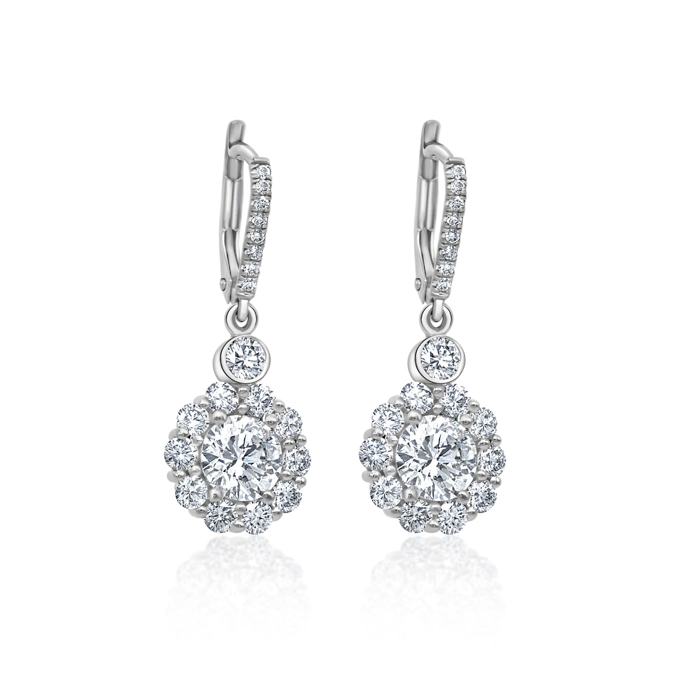 Round Diamond Cluster Earrings | 2.85tw
