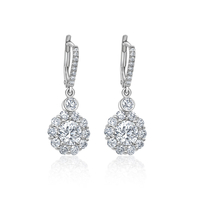 Round Diamond Cluster Earrings | 2.85tw