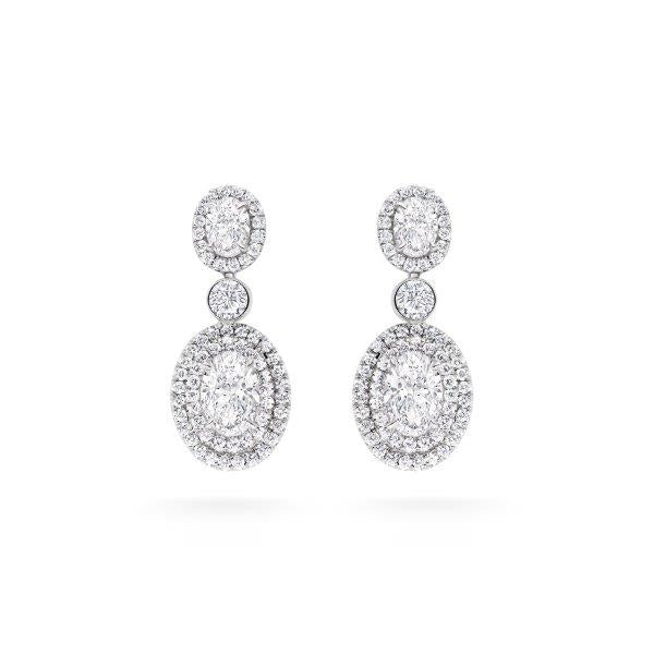 Oval Diamond Drop Earrings | 1.38tw