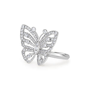 Large Diamond Butterfly Ring