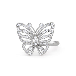 Large Diamond Butterfly Ring