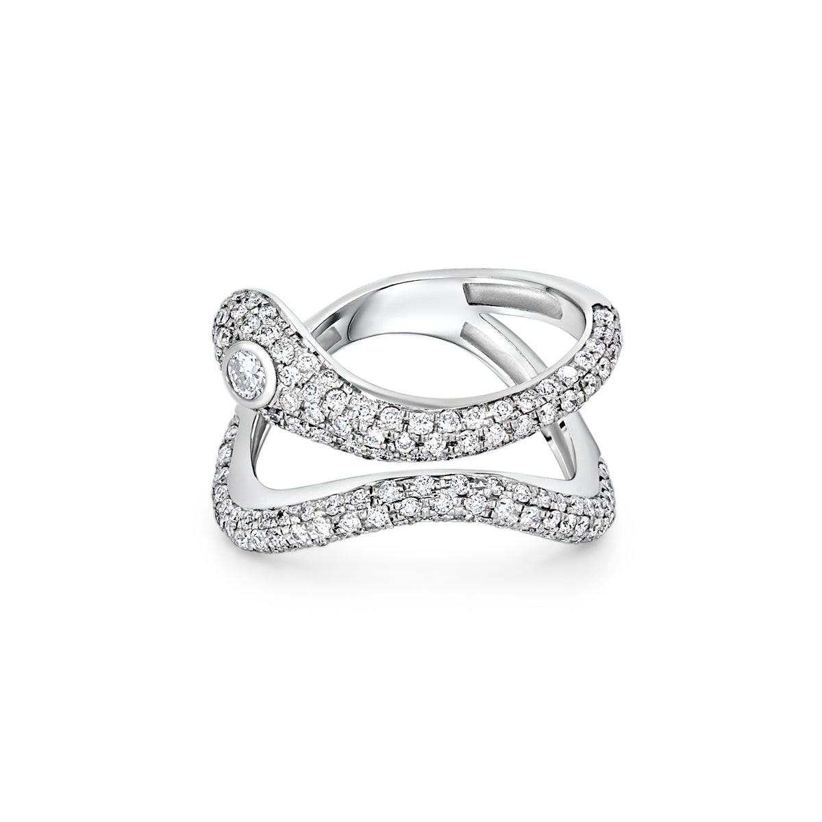 Wrap Around Diamond Snake Ring