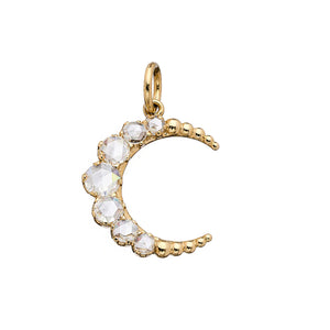 Crescent Rose Cut Diamond Pendant