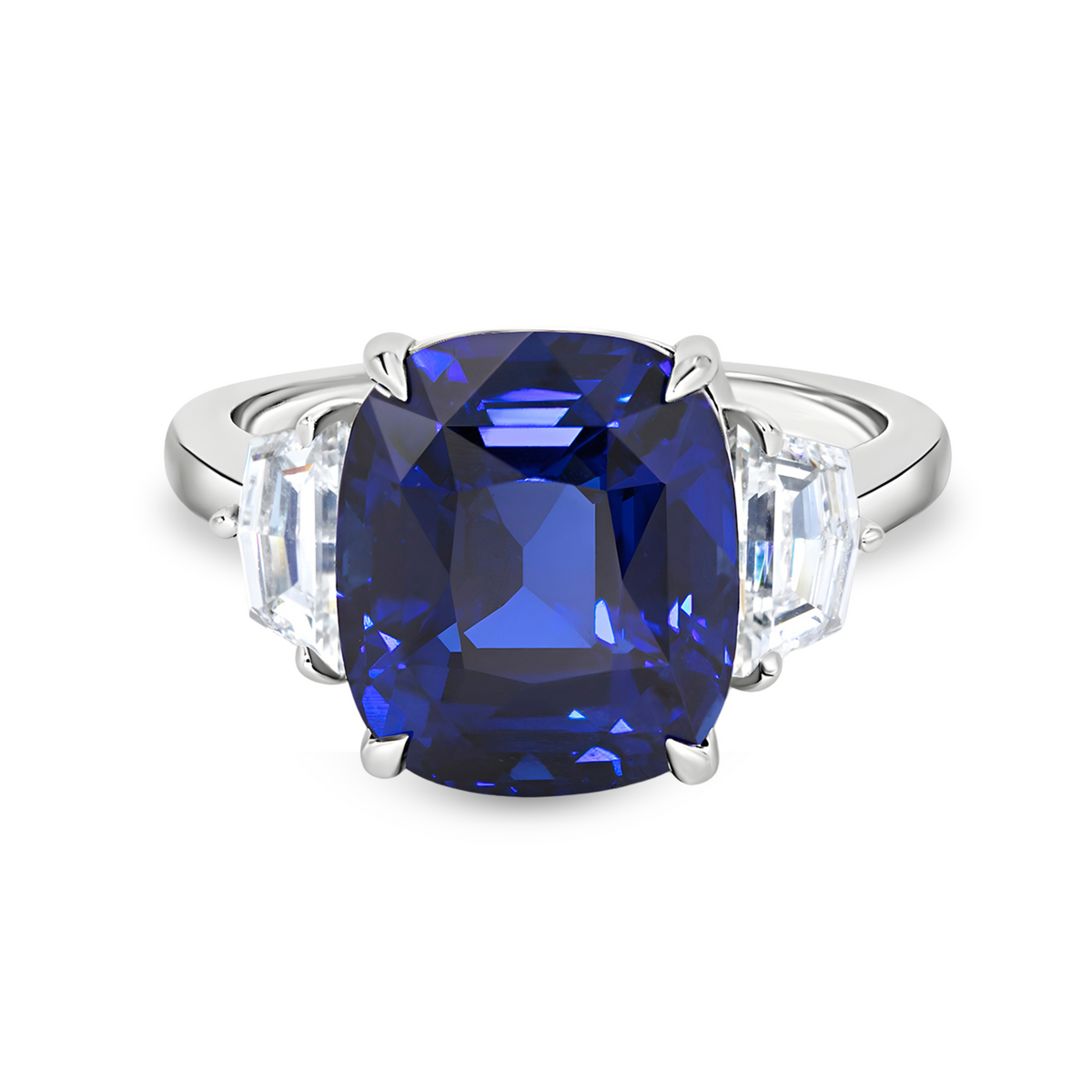 Ceylon Blue Sapphire & Diamond Ring