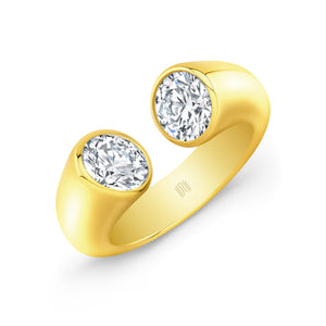 Bezel Set Mirrored Round Cut Diamond Ring | 2.02tw