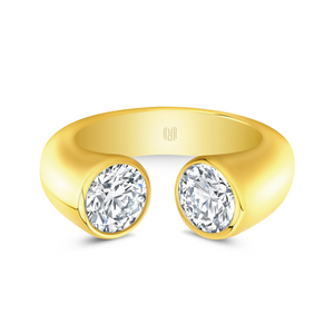 Bezel Set Mirrored Round Cut Diamond Ring | 2.02tw