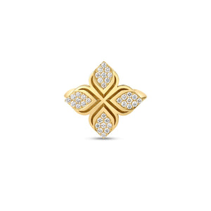 Arabesque Pave Diamond Flower Ring