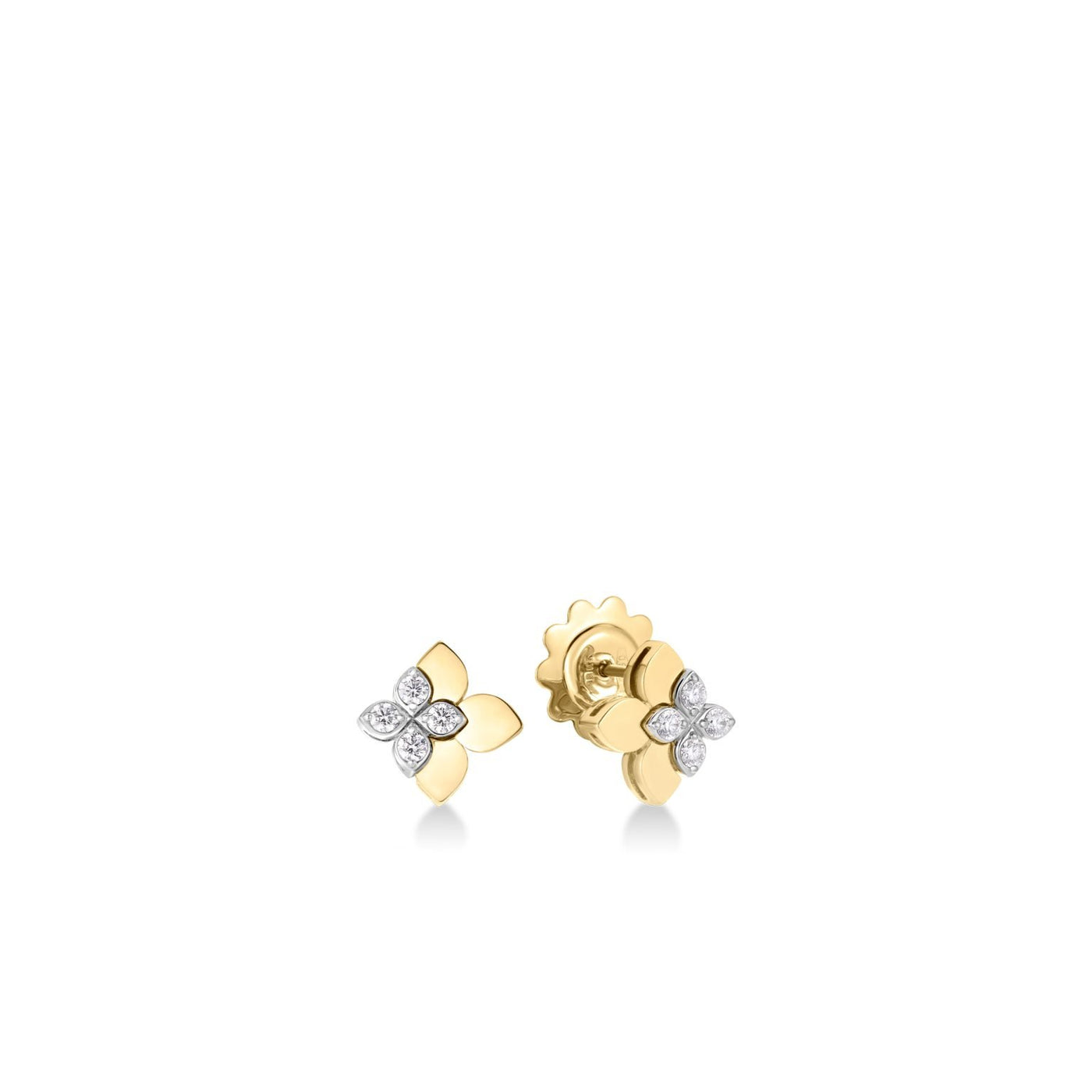 East-to-West Diamond Flower Earrings