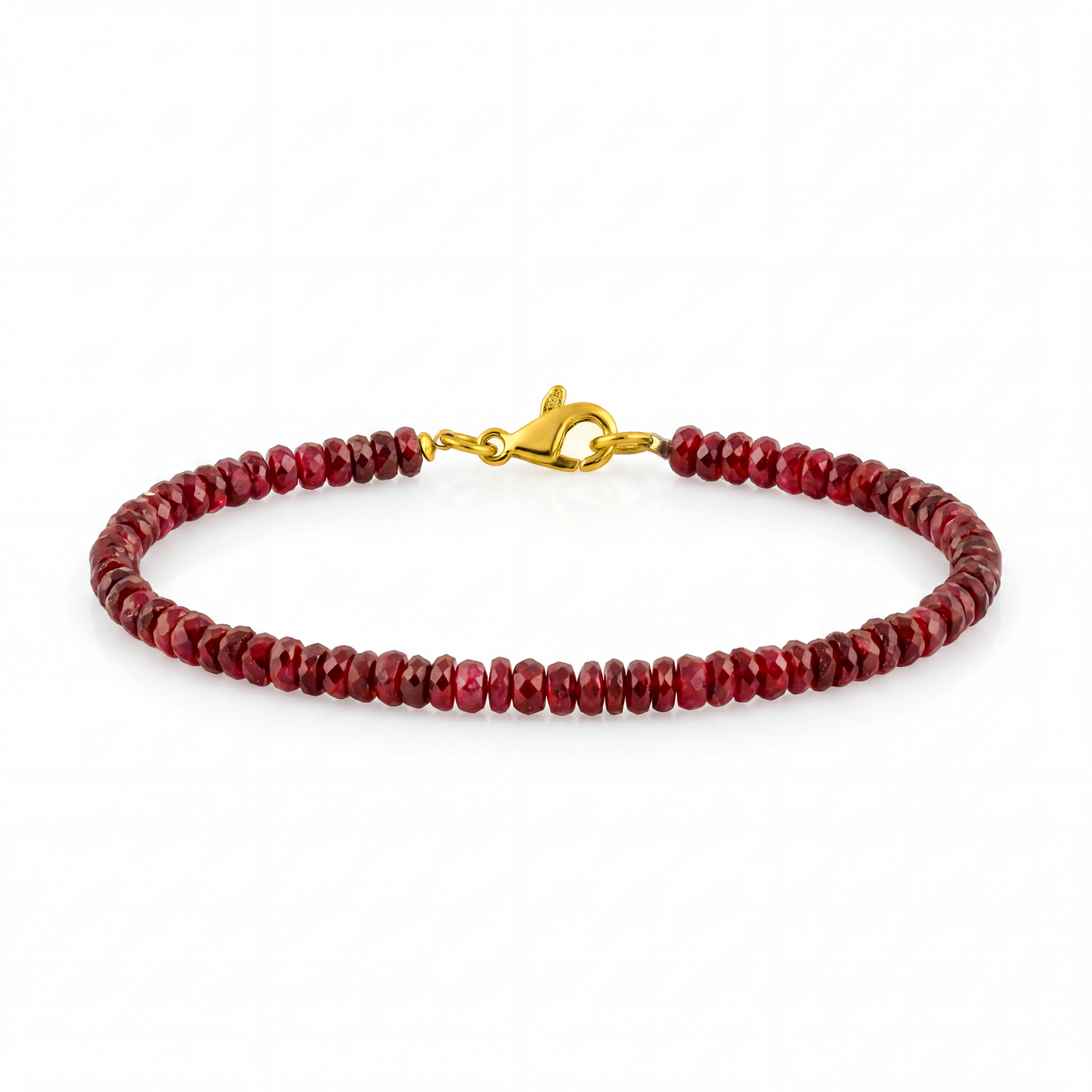 Ruby and Gold Bead Bracelet