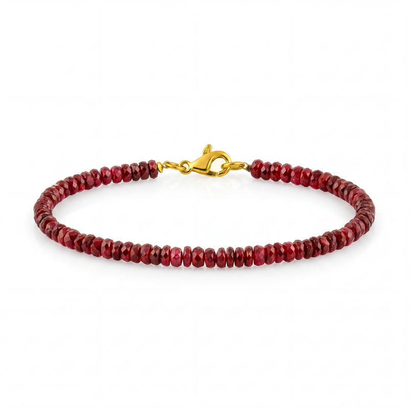 Ruby and Gold Bead Bracelet