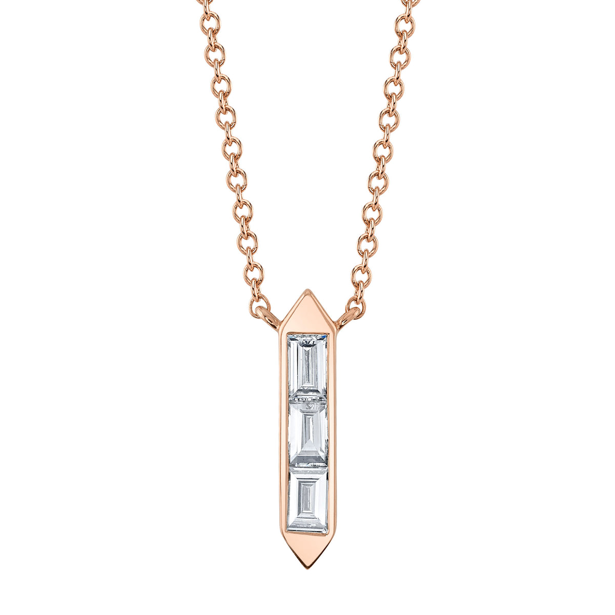 Baguette Diamond Bar Pendant