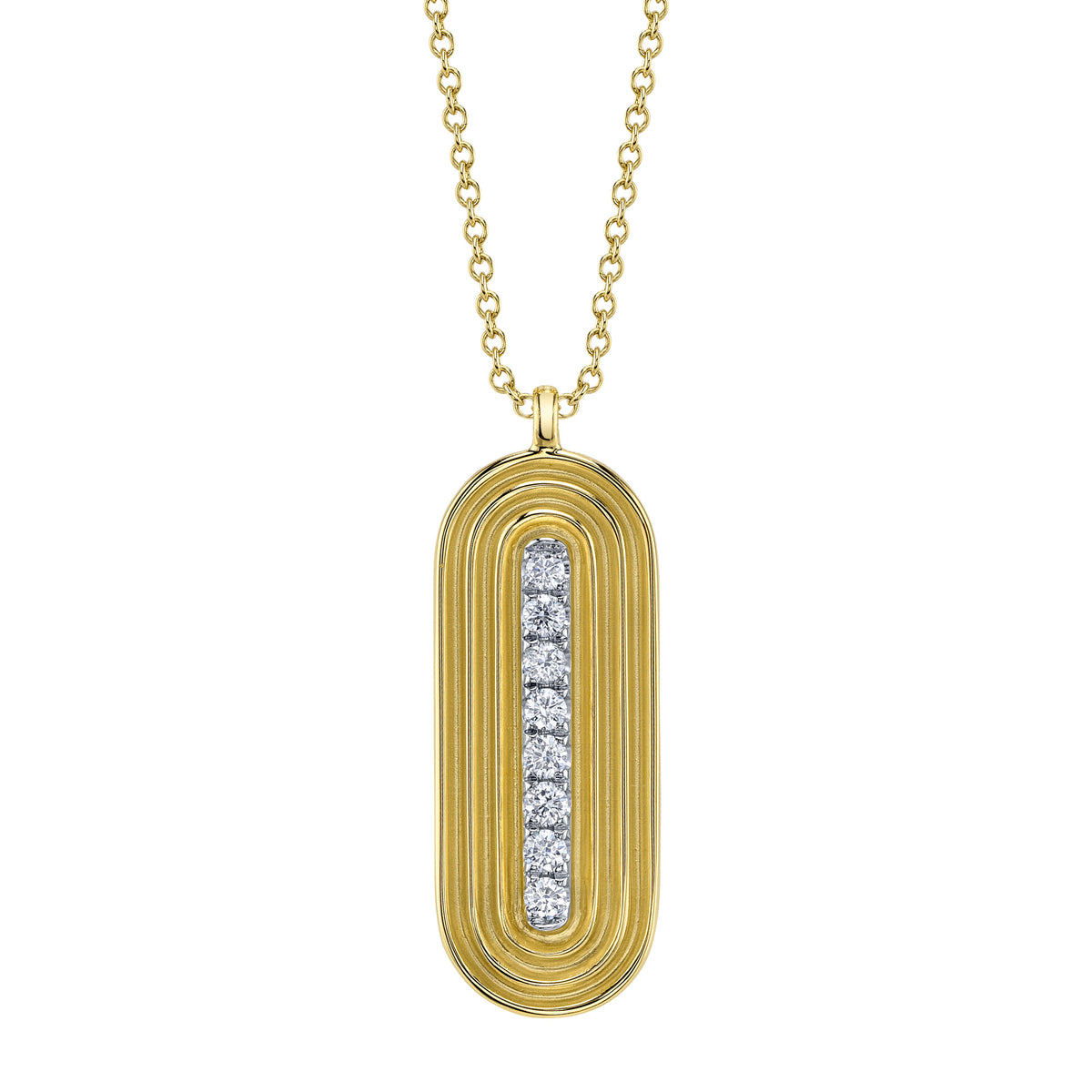 Grooved Round Diamond Pendant