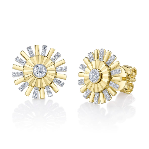 Diamond Sunburst Earrings | .22tw
