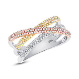 Three Row Diamond Crossover Band