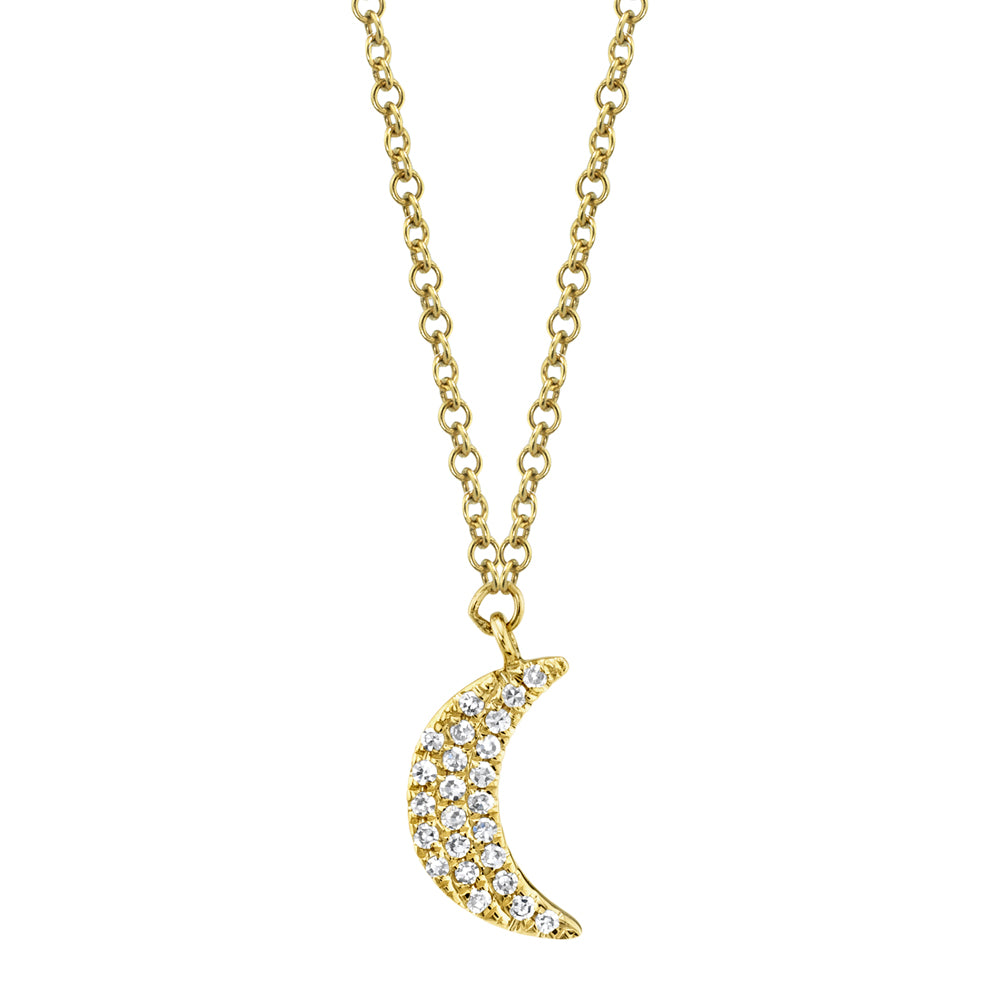 Diamond Crescent Moon Pendant