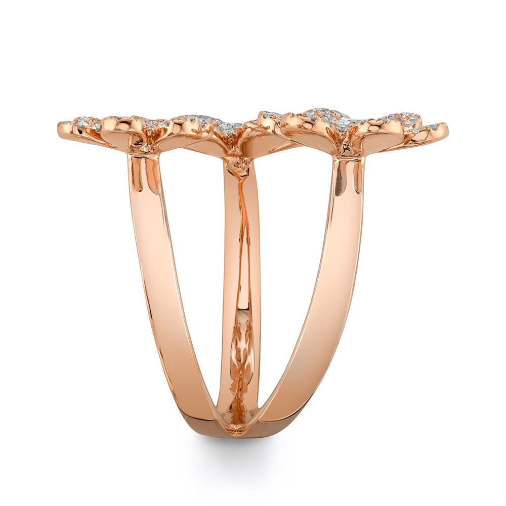 Three Flowers Diamond Ring