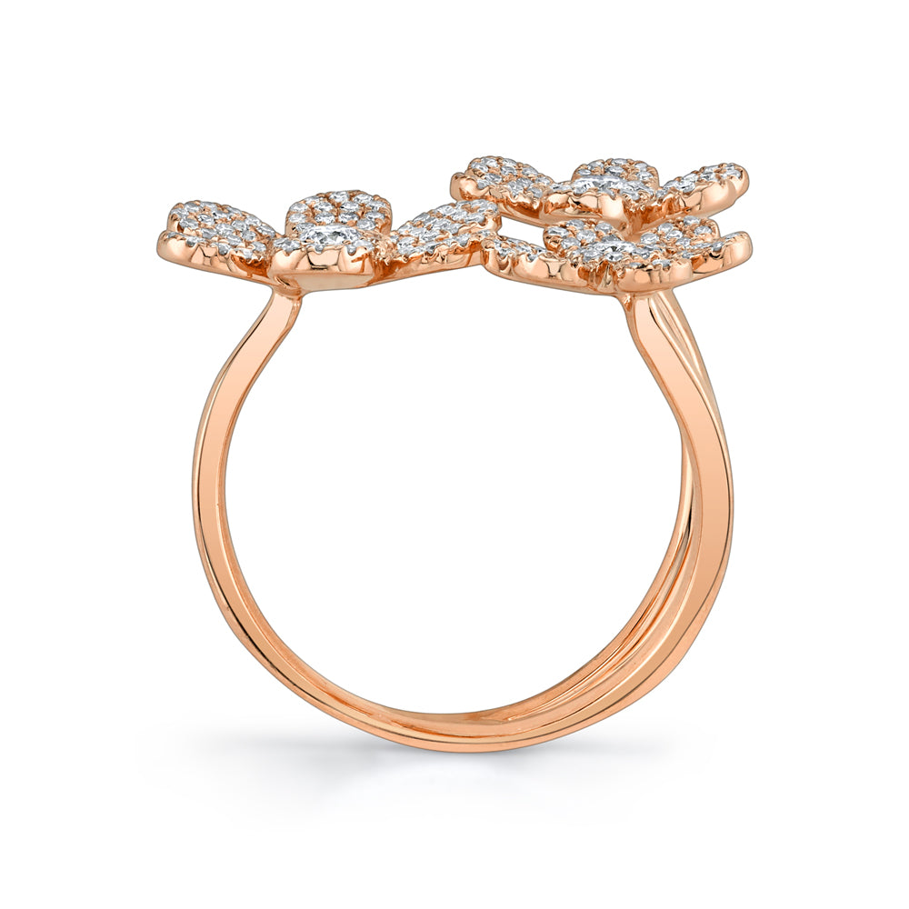 Three Flowers Diamond Ring