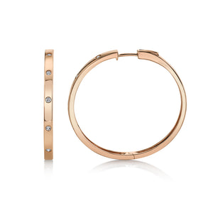 Inlay Diamond Hoop Earrings