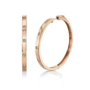 Inlay Diamond Hoop Earrings