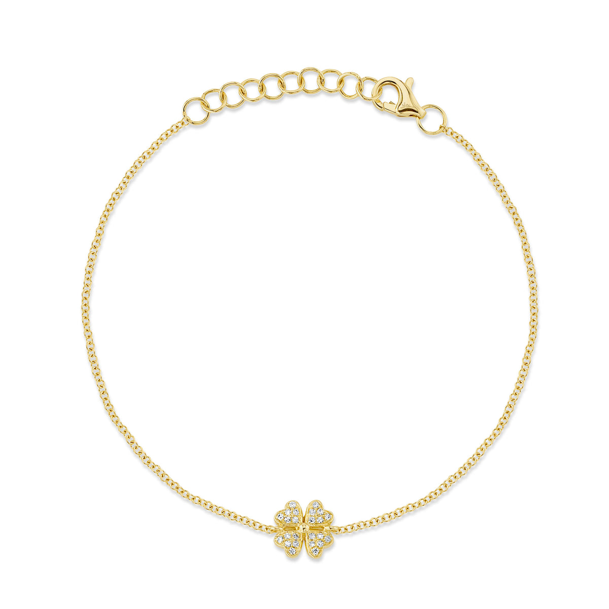 Diamond Clover Chain Bracelet