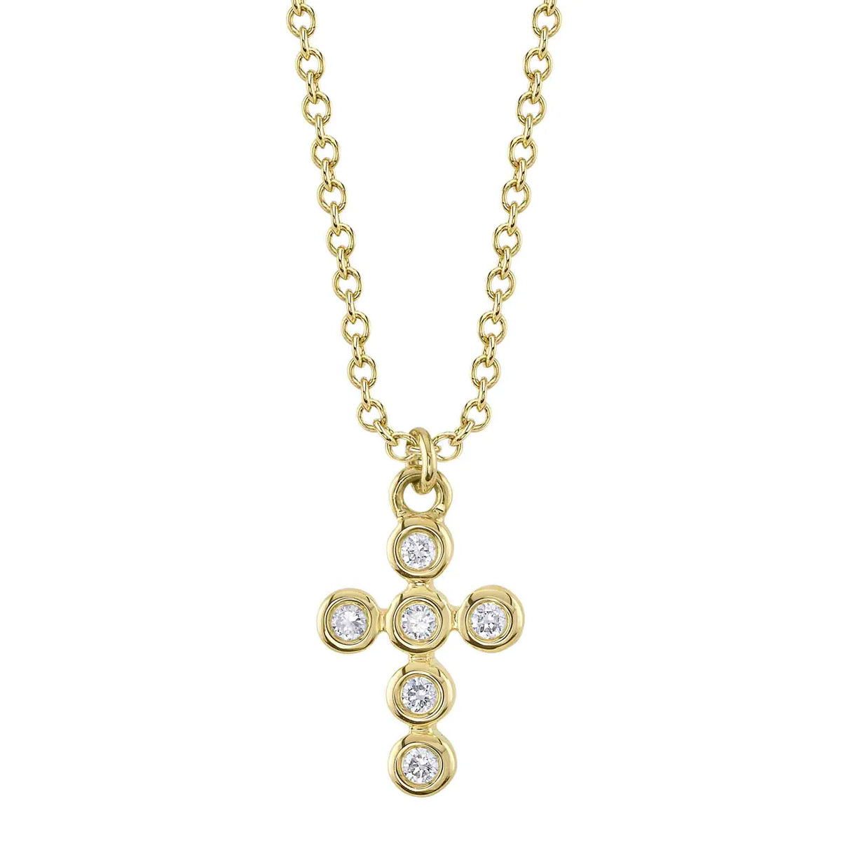 Bezel Set Diamond Cross Pendant