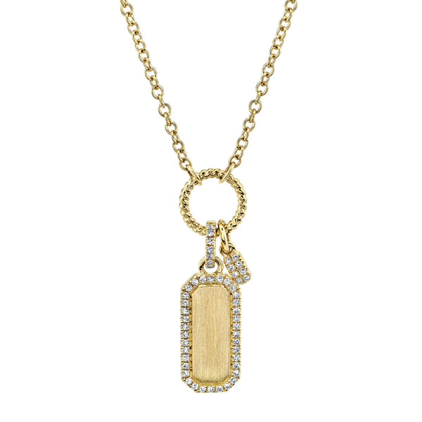 Diamond Dog Tag Pendant