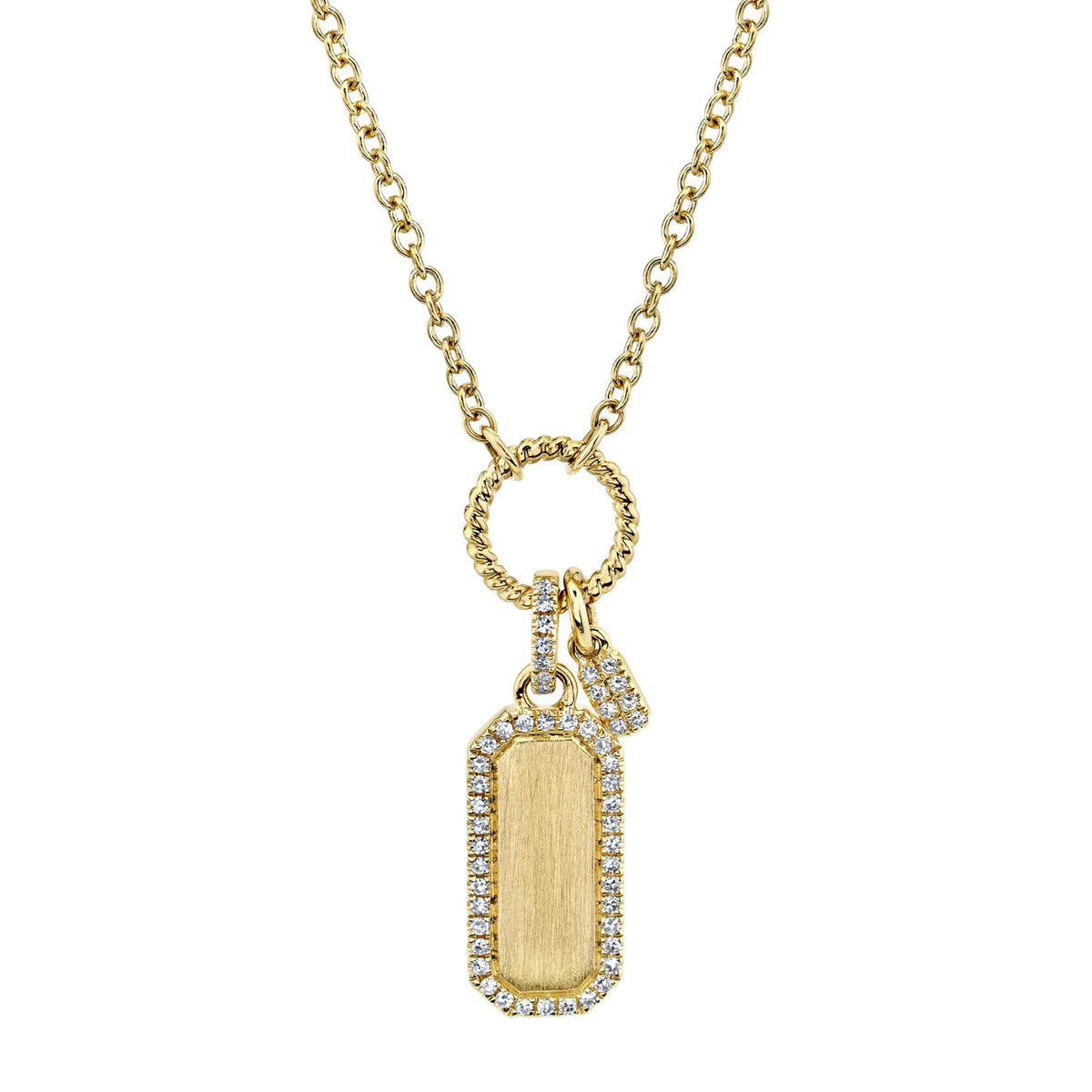 Diamond Dog Tag Pendant