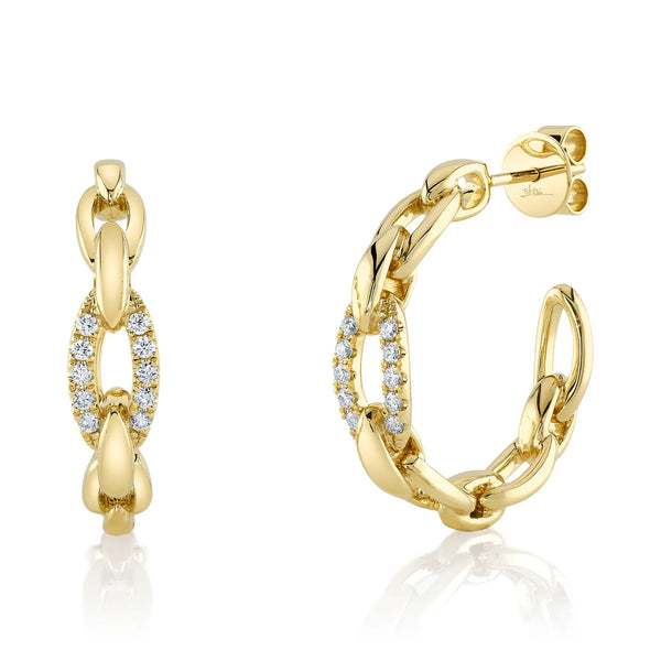 Diamond Link Hoop Earrings | .25tw