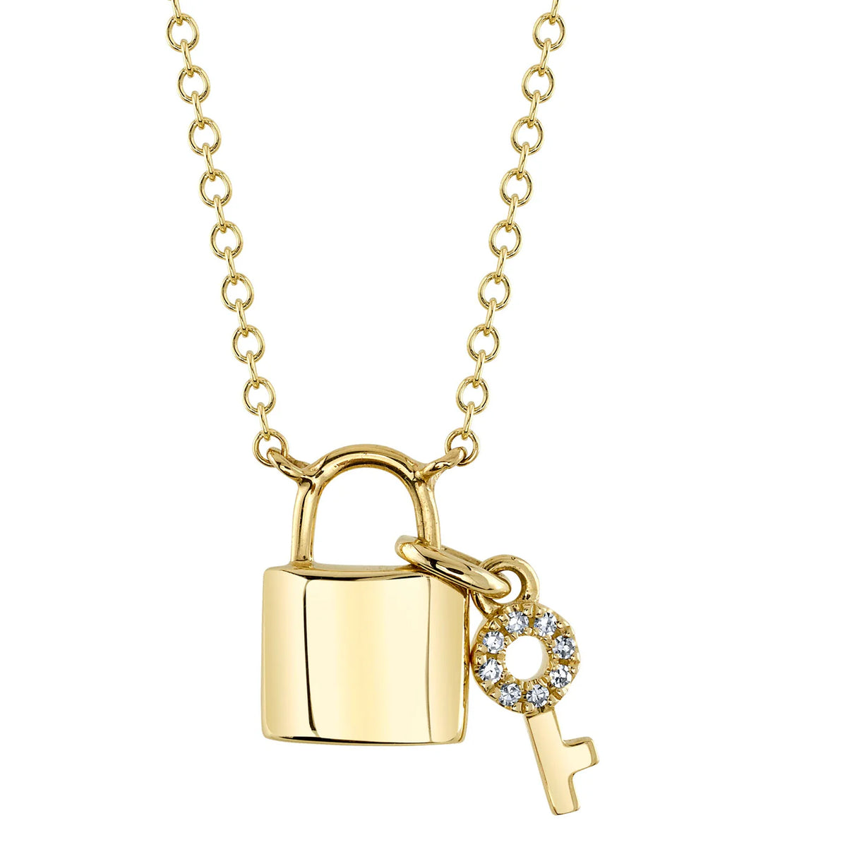 Diamond Lock & Key Pendant | .02tw
